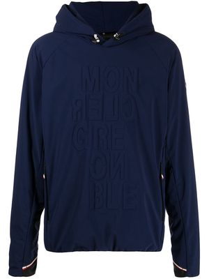 Moncler Grenoble embossed logo hoodie - Blue