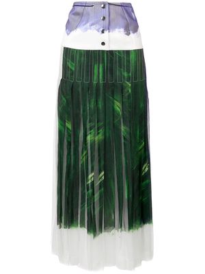 Victoria Beckham yoke panel pleated maxi skirt - White