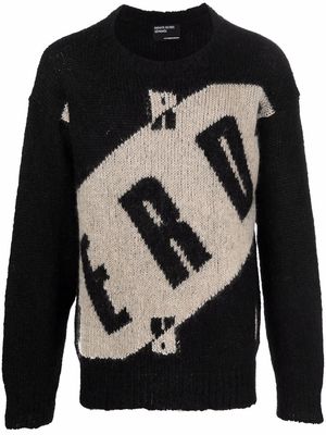 Enfants Riches Déprimés intarsia-knit jumper - Black