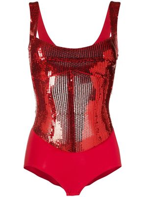 Atu Body Couture sleeveless sequin bodysuit - Red