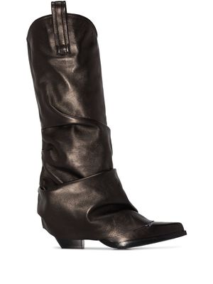 R13 55mm knee-high leather boots - Black