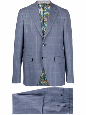 ETRO checked single-breasted suit - Blue