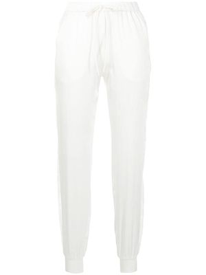 Carine Gilson lace-panel silk trousers - White
