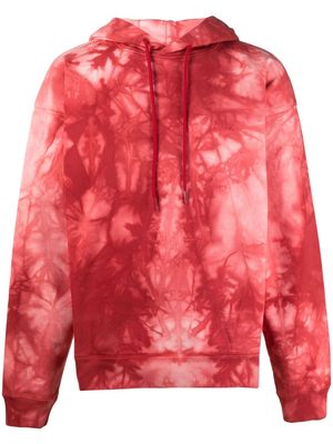 Martine Rose tie dye-print hoodie - Red