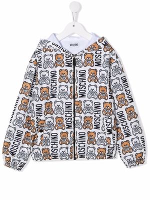Moschino Kids Teddy Bear motif hooded jacket - White