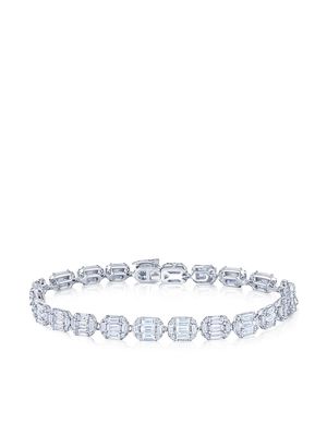 KWIAT 18kt white gold emerald cut diamond Sunburst bracelet - Silver