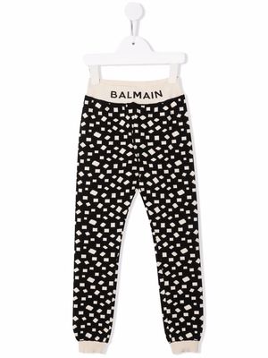 Balmain Kids geometric print track pants - Black