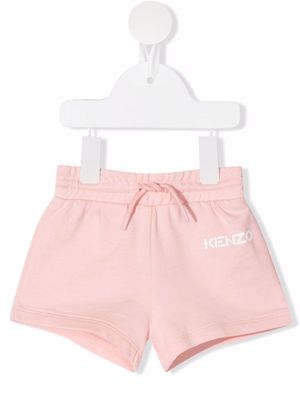 Kenzo Kids logo-print track shorts - Pink
