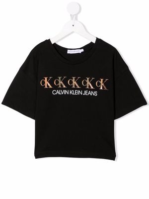 Calvin Klein Kids logo-print cotton T-shirt - Black