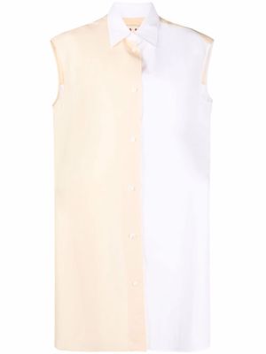 Marni two-tone sleeveless shirt - White
