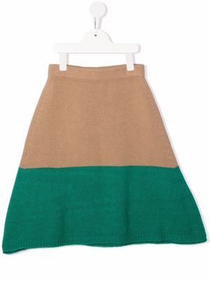 Weekend House Kids. knitted colour block skirt - Neutrals