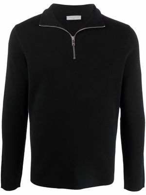 SANDRO half-zip fitted jumper - Black