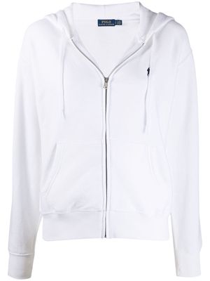 Polo Ralph Lauren logo-embroidered zipped hoodie - White