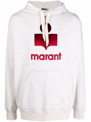 Isabel Marant logo-print pullover hoodie - Neutrals