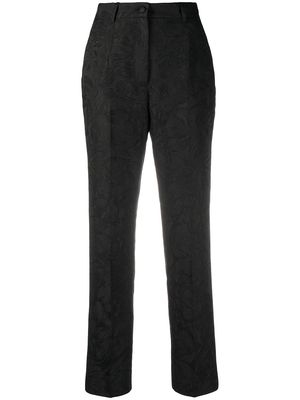 Dolce & Gabbana floral brocade straight trousers - Black