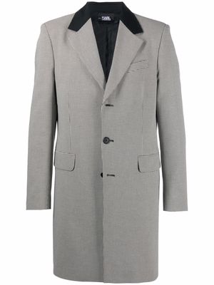 Karl Lagerfeld fitted single-breasted coat - Black