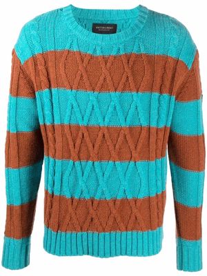 Viktor & Rolf two-tone cable knit jumper - Brown