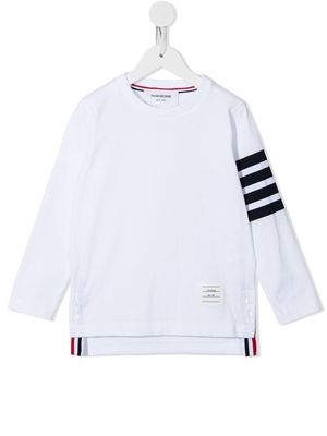 Thom Browne Kids 4-Bar long-sleeve T-shirt - White