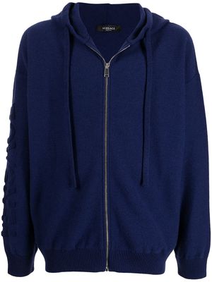 Versace long-sleeve zip-fastening hoodie - Blue