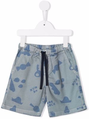 Knot graphic-print drawstring shorts - Blue