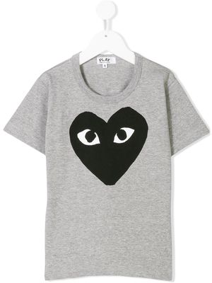 Comme Des Garçons Play Kids logo print T-shirt - Grey