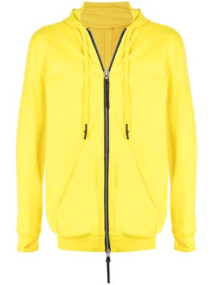 11 By Boris Bidjan Saberi Z2B neck-warmer zip-up hoodie - Yellow