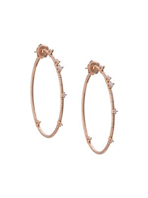 Mattia Cielo 18kt rose gold diamond hoop earrings - Pink