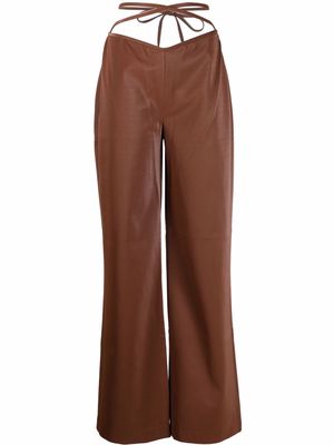 Kalmanovich cross-strap wide-leg trousers - Brown