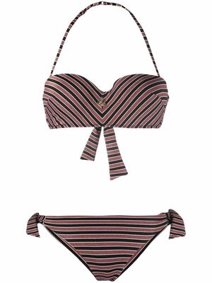 Emporio Armani striped bikini set - Red