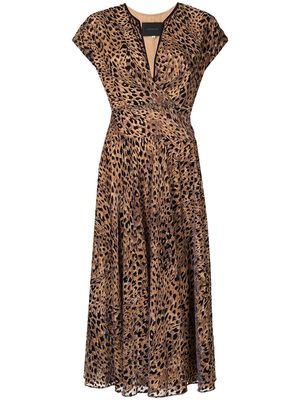 Costarellos leopard-print midi dress - Brown