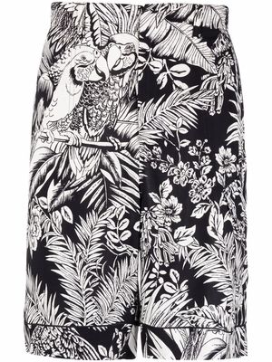 Palm Angels parrot-print track shorts - Black