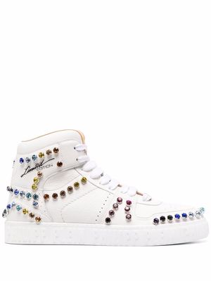 Philipp Plein hi-top crystal embellished sneakers - White