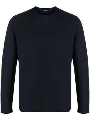 Zanone long-sleeved cotton T-Shirt - Blue