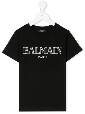 Balmain Kids logo print T-shirt - Black