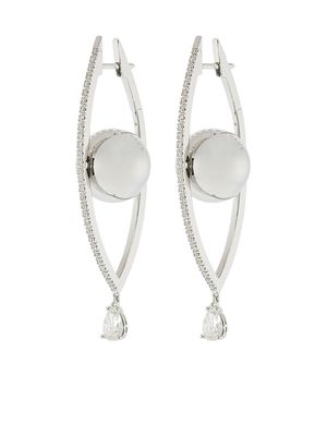 Cadar 18kt white gold large Reflections diamond hoop earrings - Silver