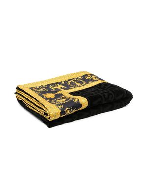 Versace Greca motif towel - Black