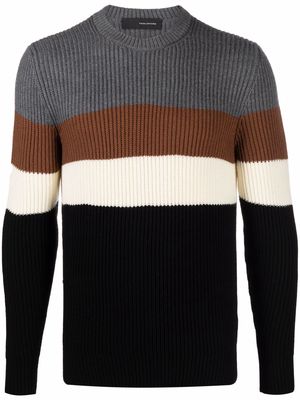Tagliatore colour-block striped jumper - Black