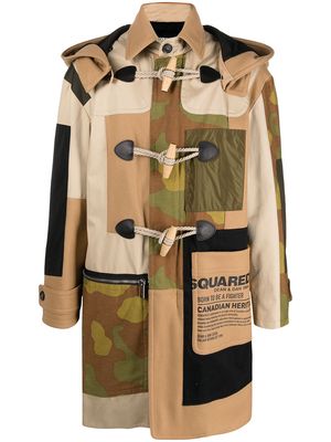 Dsquared2 toggle-fastening camouflage-print coat - Neutrals