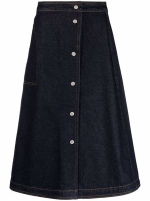 12 STOREEZ A-line mid-length skirt - Blue