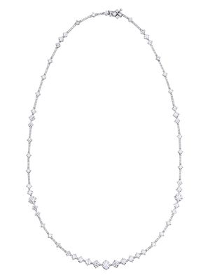 De Beers Jewellers 18kt white gold Arpeggia one-line diamond necklace - Silver