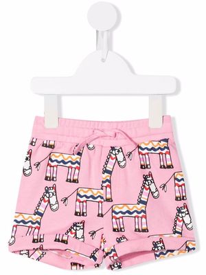 Stella McCartney Kids zebra-print track shorts - Pink