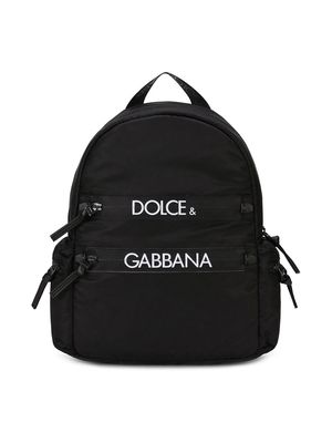 Dolce & Gabbana Kids logo-print backpack - Black