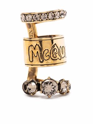 Alexander McQueen brass logo ear cuff - Gold