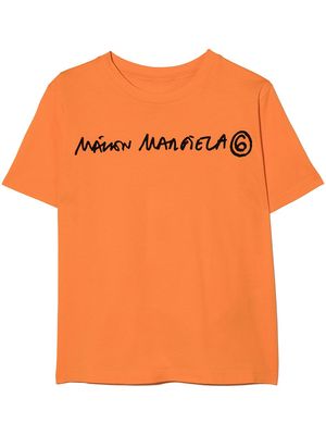 MM6 Maison Margiela Kids logo-print cotton T-shirt - Orange