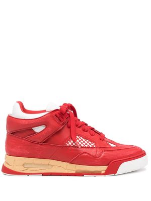 Maison Margiela mesh-panel lace-up sneakers - Red