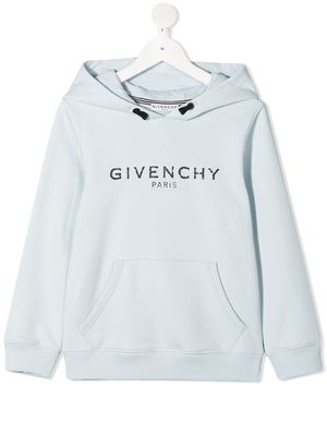 Givenchy Kids logo-print cotton hoodie - Blue
