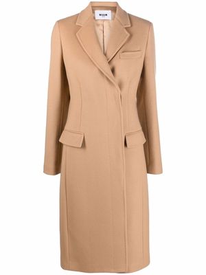 MSGM double-breasted tailored coat - Neutrals