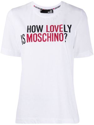 Love Moschino logo-print cotton T-Shirt - White