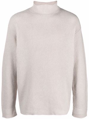 Agnona high neck ribbed cashmere jumper - Neutrals