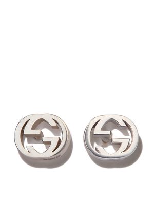 Gucci 18kt white gold Interlocking G stud earrings - Silver